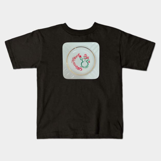 Snowman Ashtray for his corncob pipe Kids T-Shirt by Eugene and Jonnie Tee's